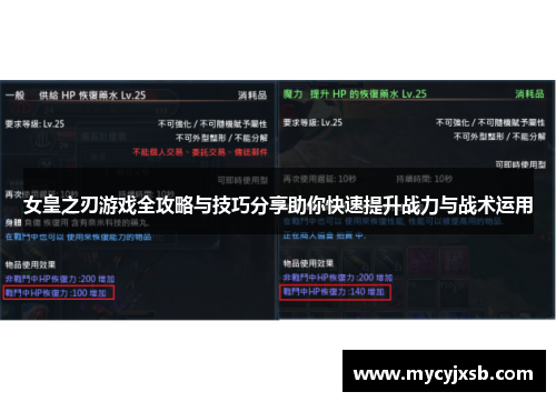 女皇之刃游戏全攻略与技巧分享助你快速提升战力与战术运用